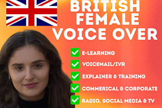 record a professional british female voice over