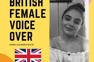 record a natural british female voice over