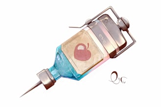 illustrate any item in a semi realistic style