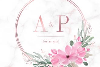 design elegant watercolor botanical hand drawn logo