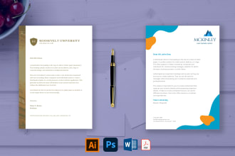 design editable professional letterhead for you