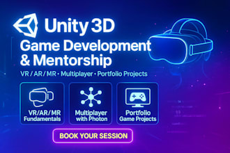 teach you VR ar mr game development in unity  with multiplayer