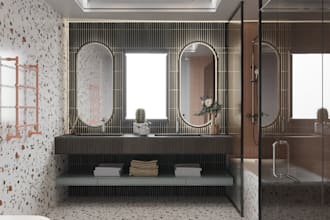do realistic 3d modeling bathroom