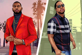draw gta style vector cartoon portrait from your photo