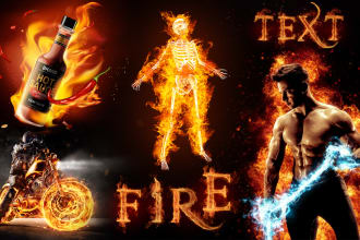 edit your photo text or logo with realistic fire effects