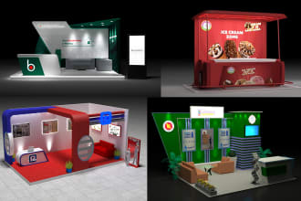 design exhibition pavilion booth, stand, product display kiosk