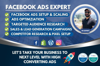 setup and manage facebook ads campaign, fb ig advertising and marketing campaign