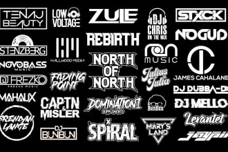design modern dj, music, band, artist logo with custom typography