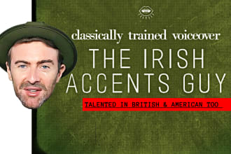 be your irish accents actor and male voice over in english