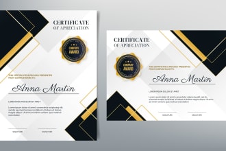 design professional award certificate