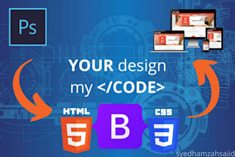 do responsive frontend development in, html, css, bootstrap