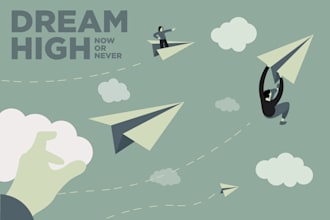 create unique flat illustration for web and app