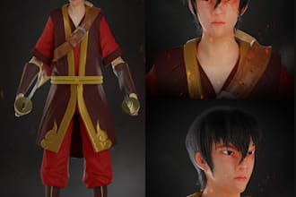 3d modeling character with pbr rendering