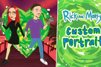 draw people rick and morty cartoon portrait