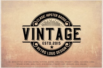 create vintage or retro logo design