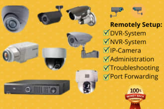 setup your cctv system dvr, nvr and security camera remotely
