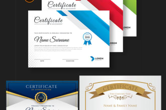 design professional, education and award certificate for you