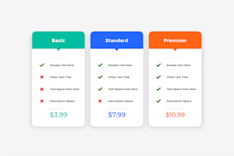 design a pricing table