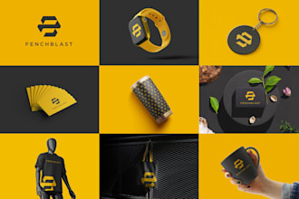 do custom minimalist logo design and full brand identity kit