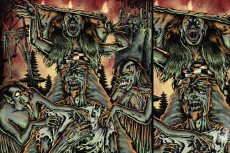 create grim art , dark art illustration for anything