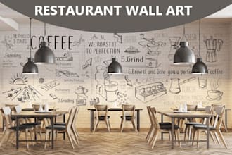 design creative wall art, doodle, decals, murals, canvas
