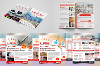 design carpet cleaning flyer, brochure, and postcard for your cleaning service