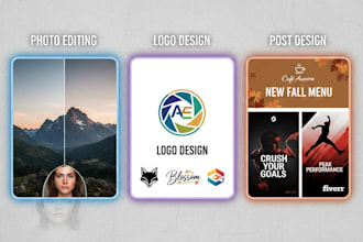 editing pictures, logo design, background removing