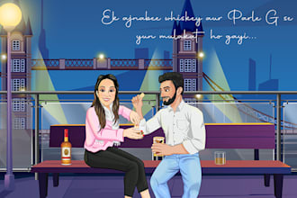 create illustration for couples