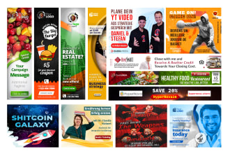 design website banners and headers, google display banner ads, custom web banner