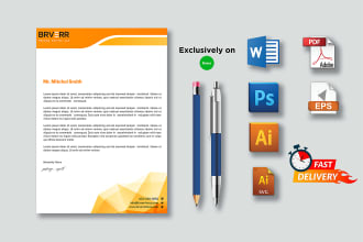 do letterhead design in editable word format