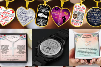 create jewelry message card and necklace design for shineon, gearbubble