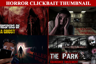 design scary horror clickbait youtube thumbnail