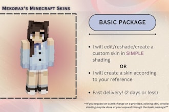 make you a high quality minecraft skin for only 5 dollars
