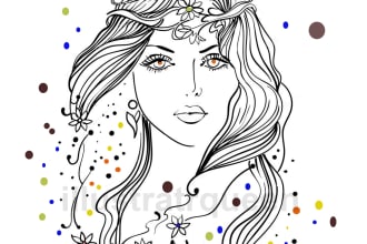 draw vector black and white line art illustration for you