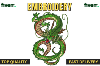 digitize professionally design embroidery into dst in 1 hour