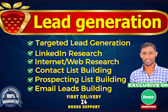b2b linkedin lead generation, data enrichment, prospect list and b2b email list