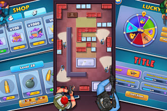create high quality 2d game art, game ui ux, prop, 2d game