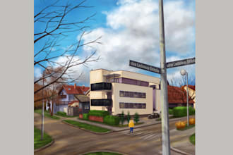 create awesome  environment, landscapes digital illustrations