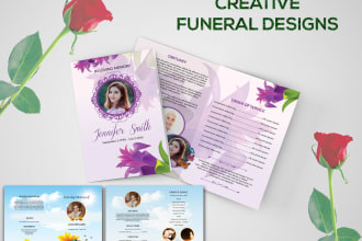 design unique obituary, funeral flyer and program  in 3hrs