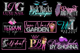 do feminine, eyelash, hair extensions, boutique, nail, beauty salon logo design
