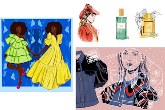 draw fashion, editorial, advertising, SMM illustration