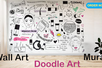 design doodle wall art mural decal wallpaper