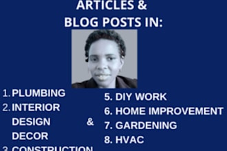 write seo home improvement, home decor, and construction blog post