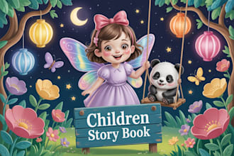 create children story book illustration and children story book illustration