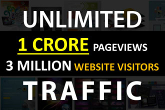 send 1 crore pageviews 3 million visitors website traffic
