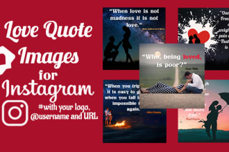 create love valentine quote images for instagram with logo