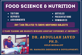 assist you in food science, food technology and nutrition