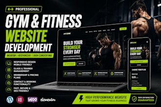 create a fitness gym website