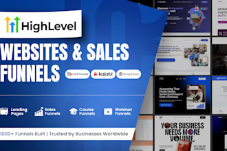 design gohighlevel clickfunnels kajabi websites and funnels