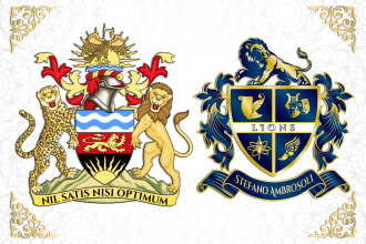 design luxury regal coat of arms heraldic family crest logo